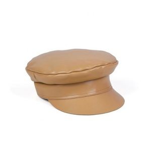 NWT Lack Of Color Tan leather biker cap